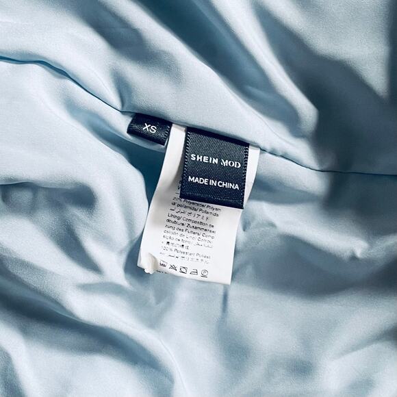 SHEIN MOD Baby Blue Corset Dress XS Renaissance Vibes Ruffle Midi - Picture 10 of 14